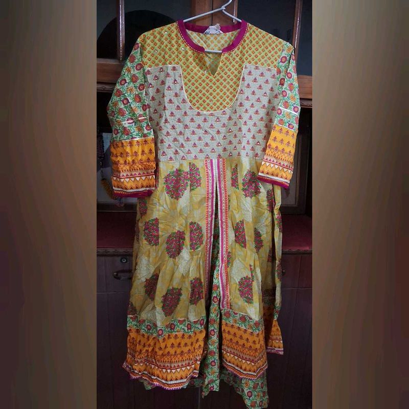 Beautiful Yellow mustard Printed Kurta