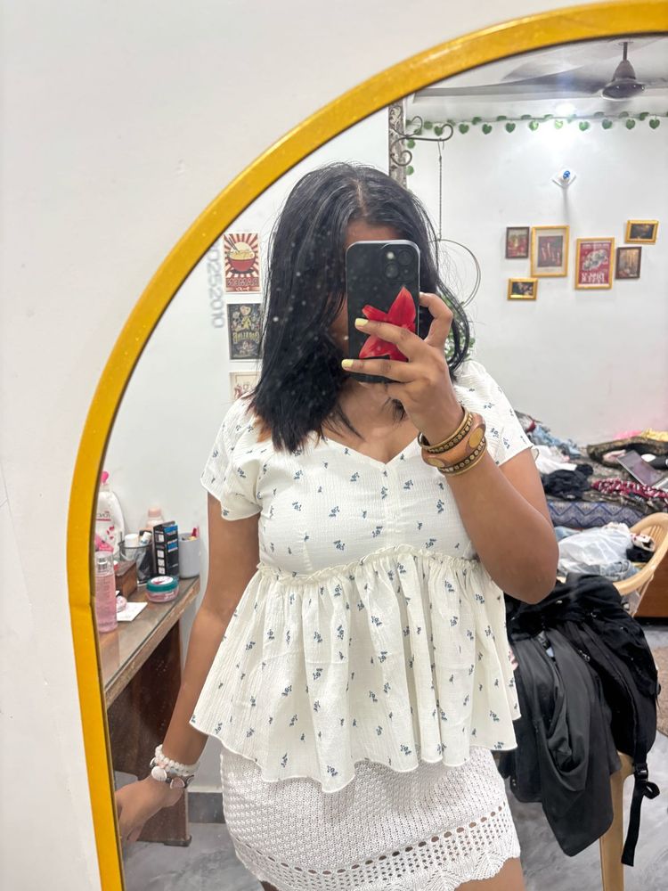 Chic White Peplum Top