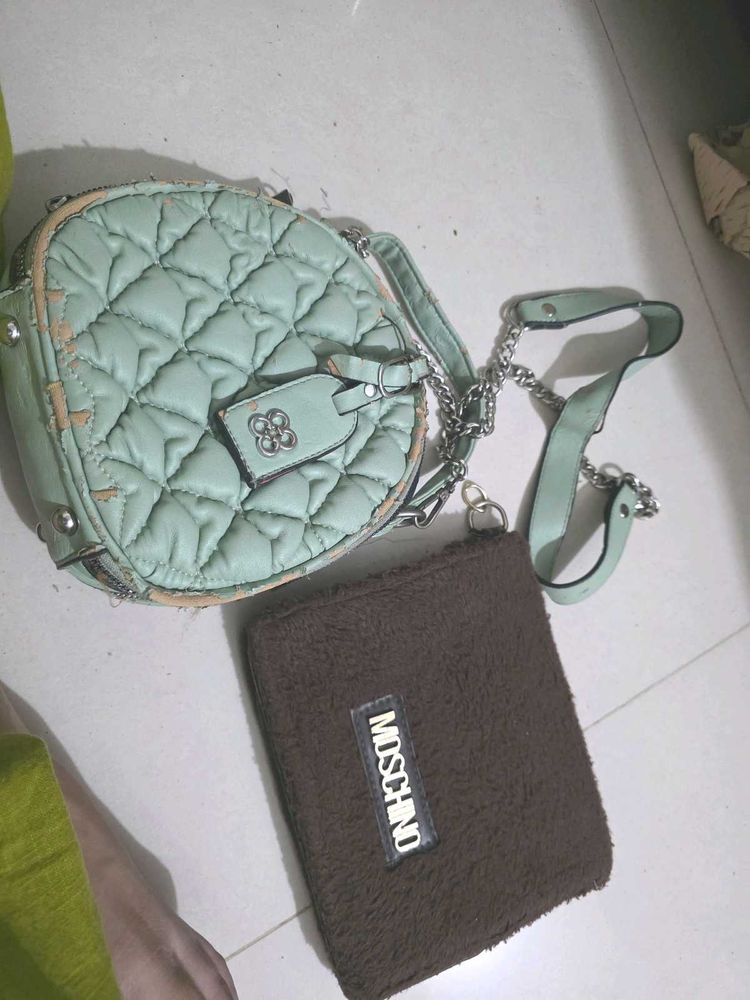 Quilted Shoulder Bag &amp; Wallet Set