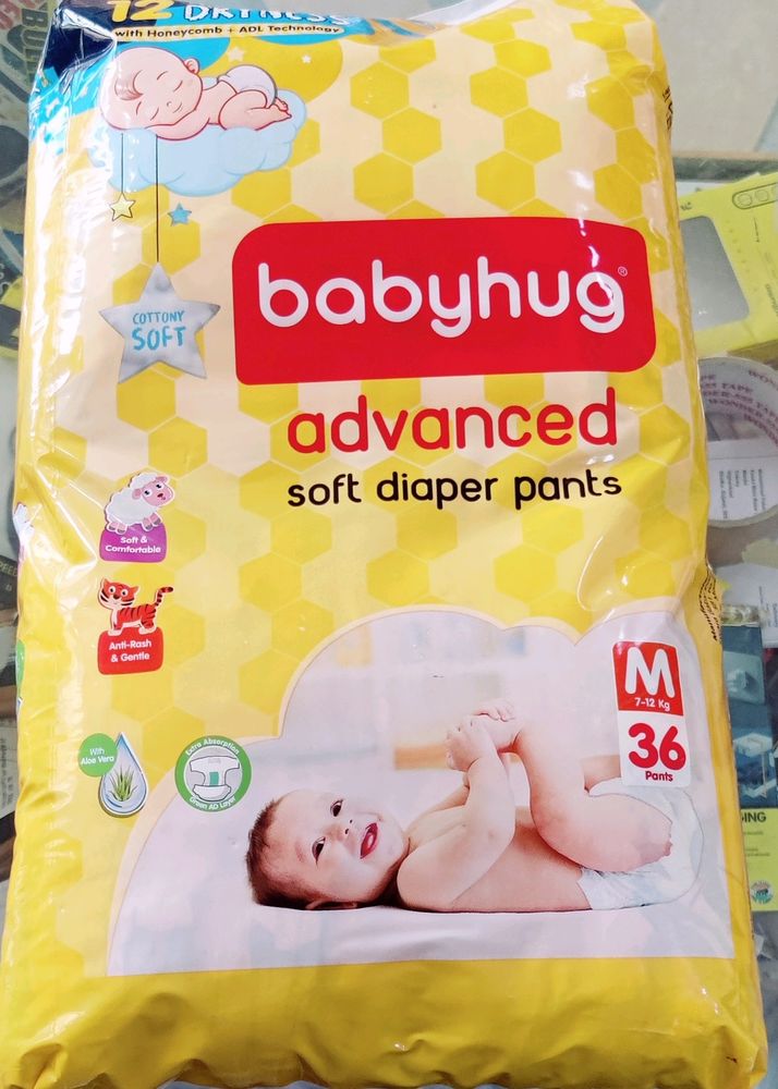 BABYHUG ADVANCED BABY DIAPER PANT STYLE MEDIUM SIZE 36 UNIT PACK