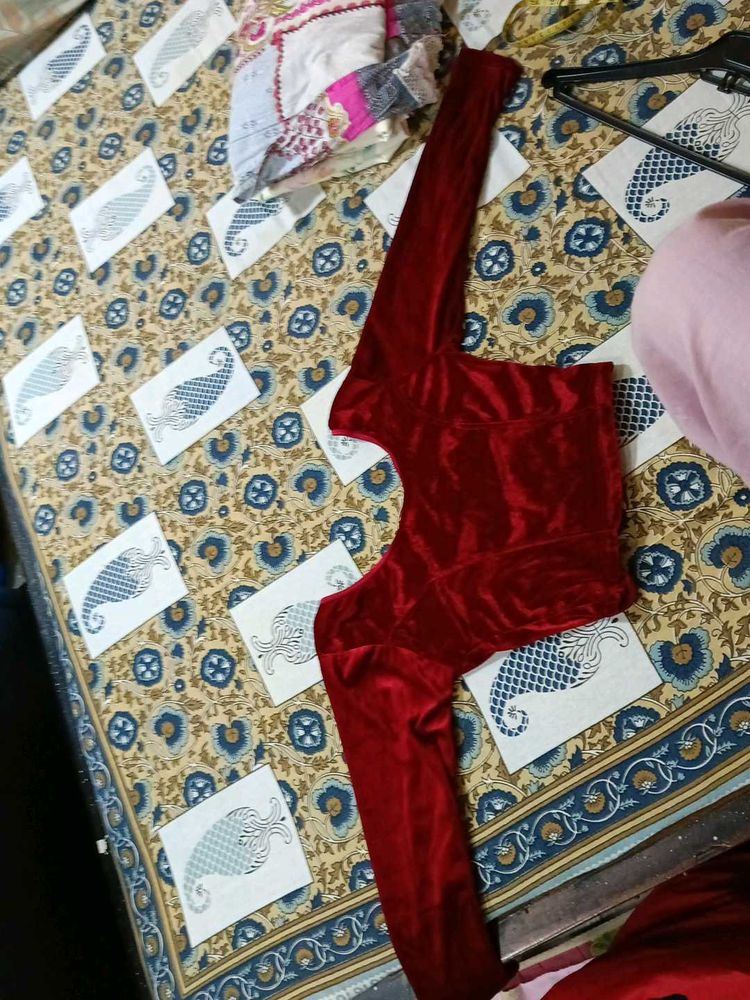 Red Velvet Blouse
