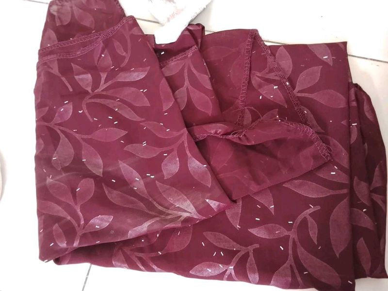 Burgundy Leaf Print  stole