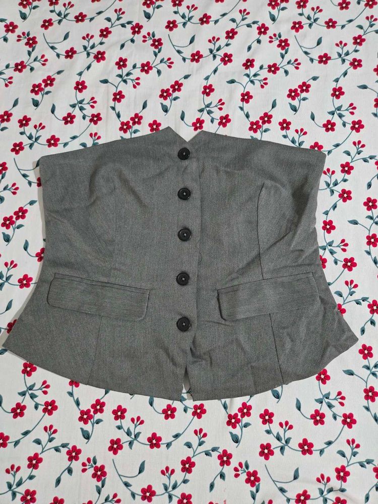 Gray Formal tube top corset
