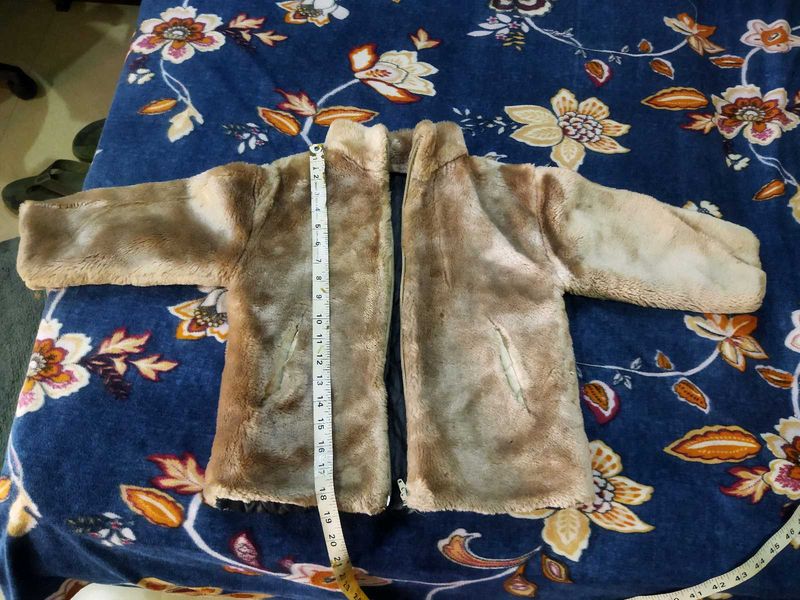 Vintage Furry Brown Jacket for boy or girl 6-7 yr