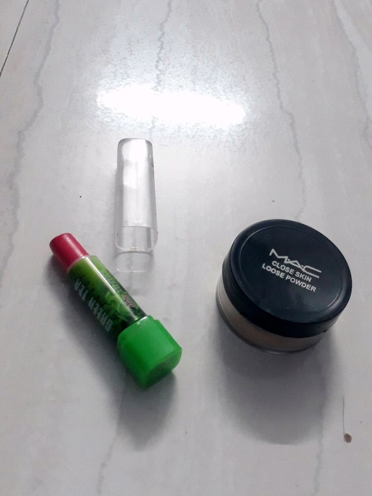 ADS matte lipstick and MAC loose powder