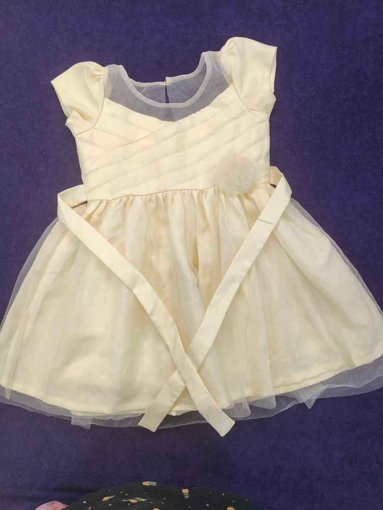 Hop Lemon yellow Party Dress 4-6 yrs