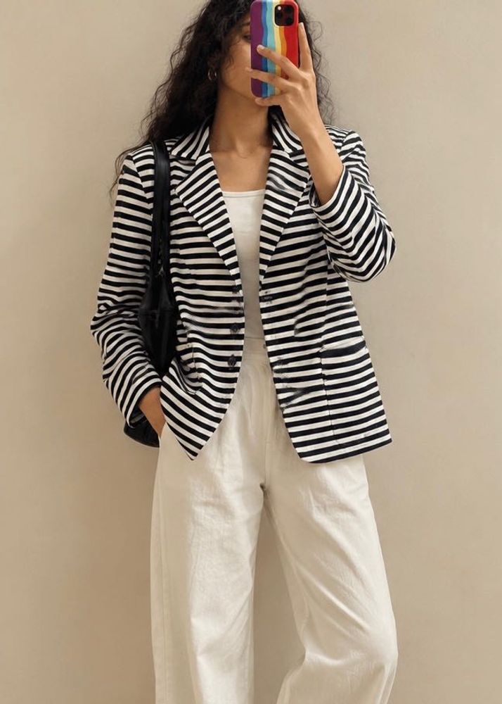 Korean Classic Striped Blazer
