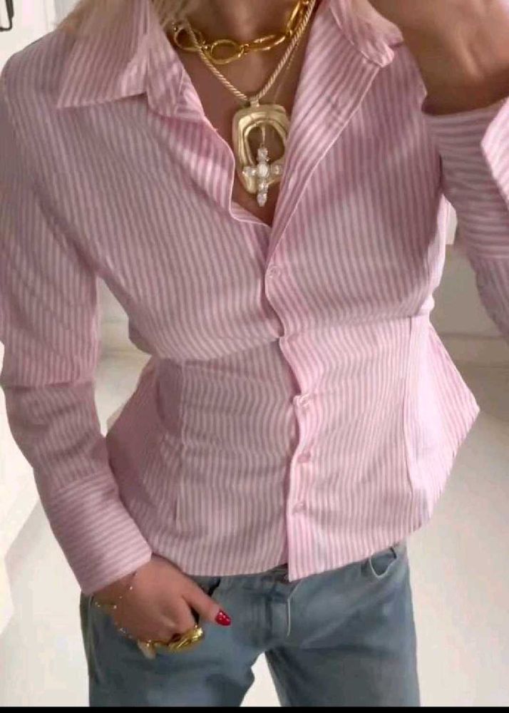 striped pink shirt