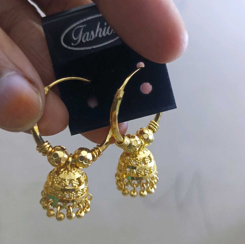 Bali Jhumki Golden Color Earring