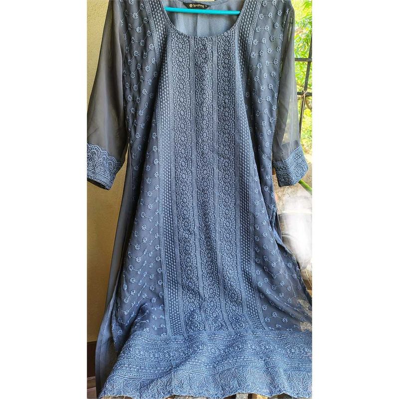 Grey Chikankari Kurta