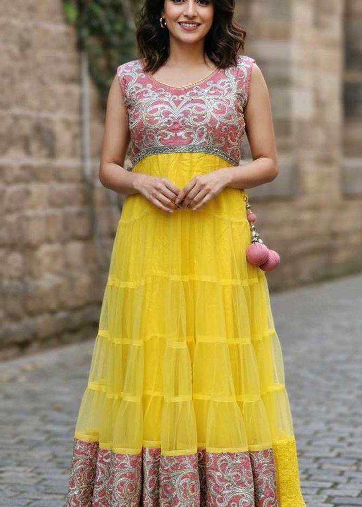 Elegant Yellow Ethnic Gown