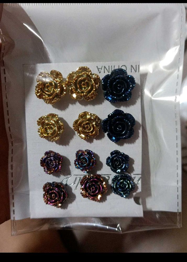 Rose Flower Earring Set 6