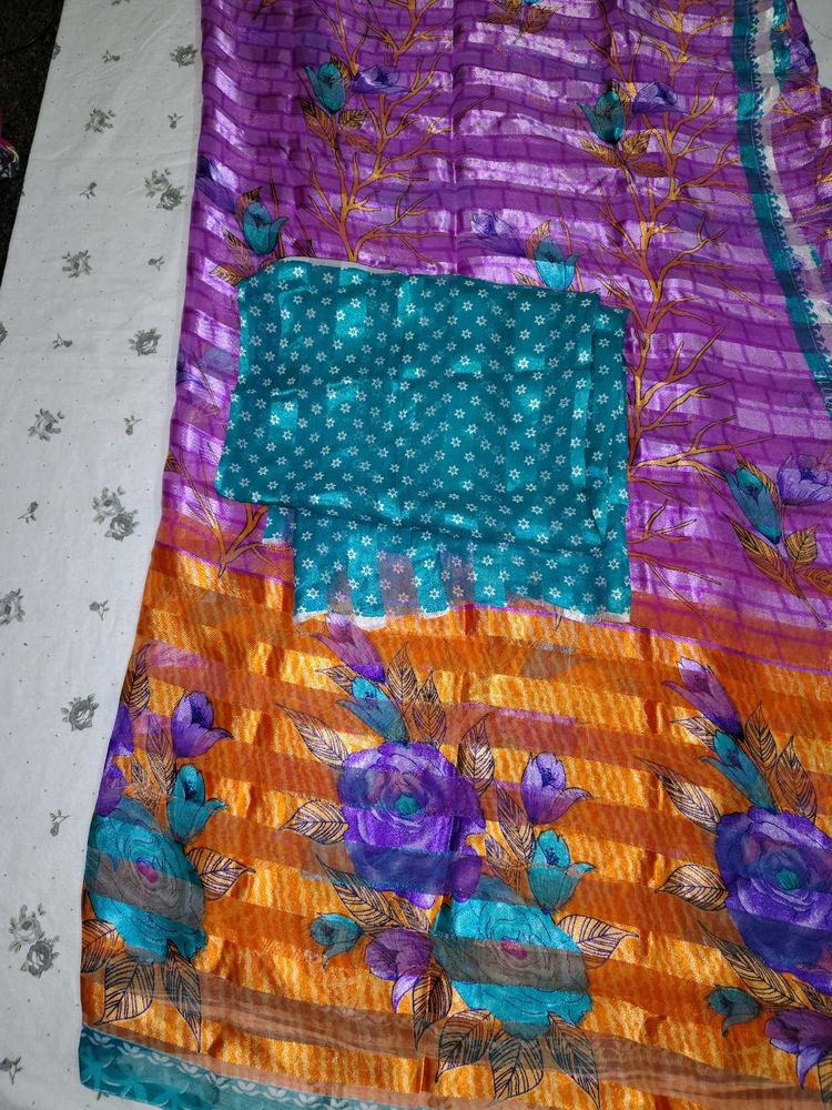 New Saree Satin Finish