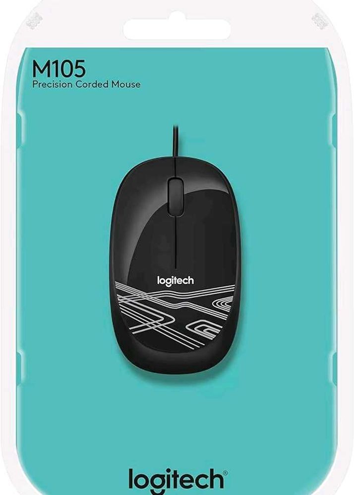 Logitech M105 Wired USB Mouse, 3-Buttons