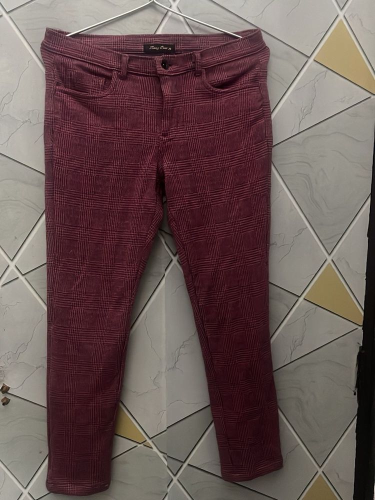 comfortabl Plaid Skinny Fit Pants