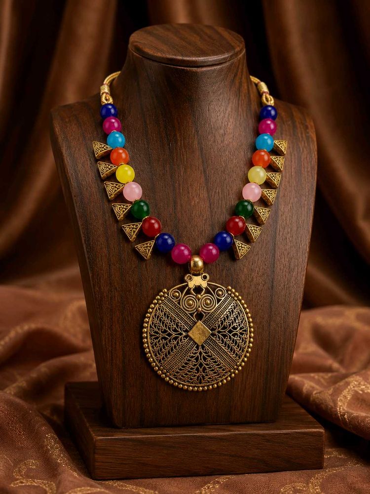 🇳🇿💫🎀Boho Beaded Statement Necklace