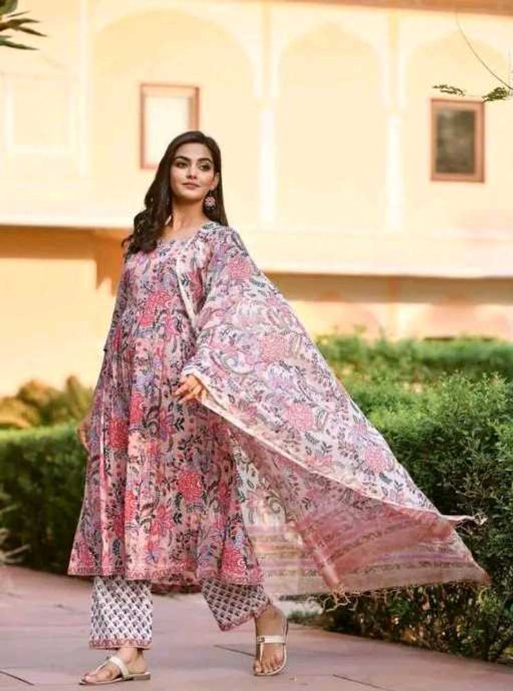 Beautiful cotten women kurti with Dupatta &amp; Bottom