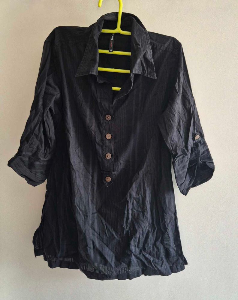 Black Striped Tunic Shirt