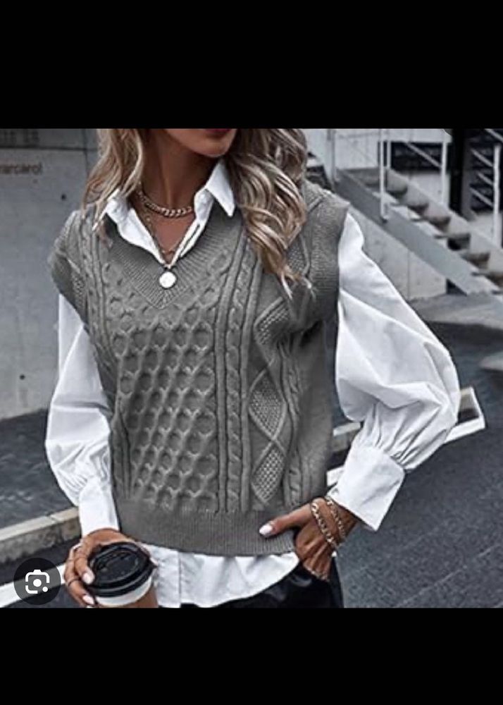 Chic Cable Knit Sweater Vest