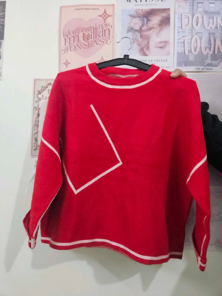 Red &amp; White Sweater