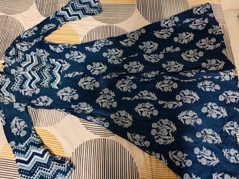 Navy Blue Kurta Plazo Set