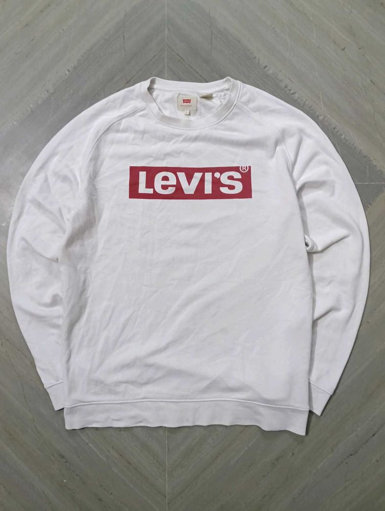 Levi's White Sweatshirt Size - L