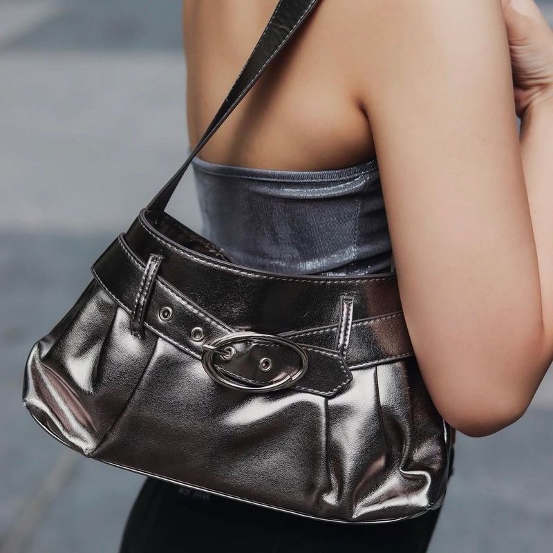 Chic Metallic Silver Shoulder Bag