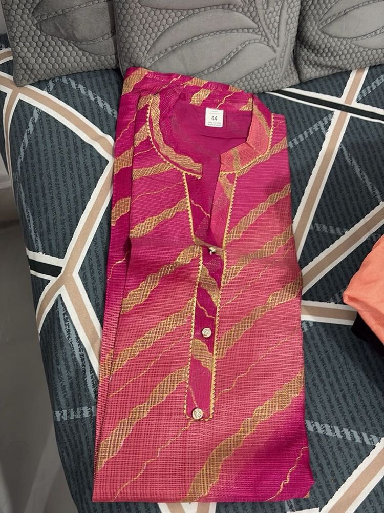 Vibrant Pink Striped Kurta