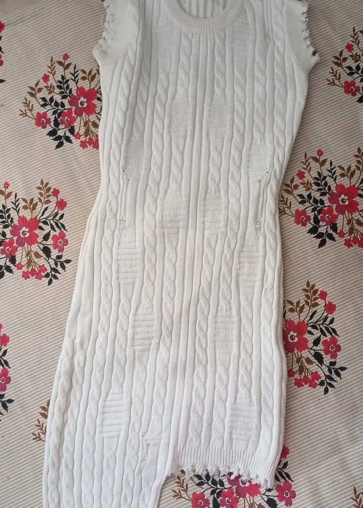 Cute White Knit Romper