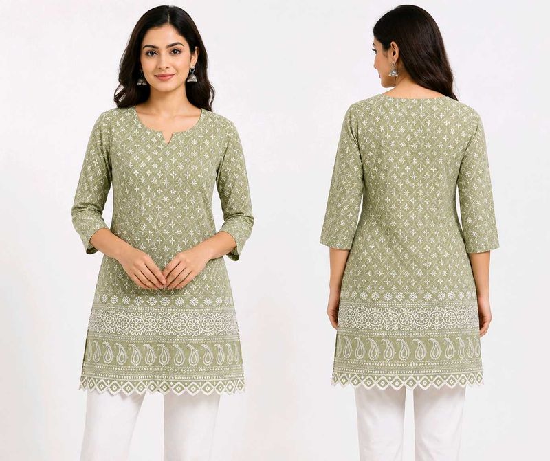 Women's Green Printed Kurta