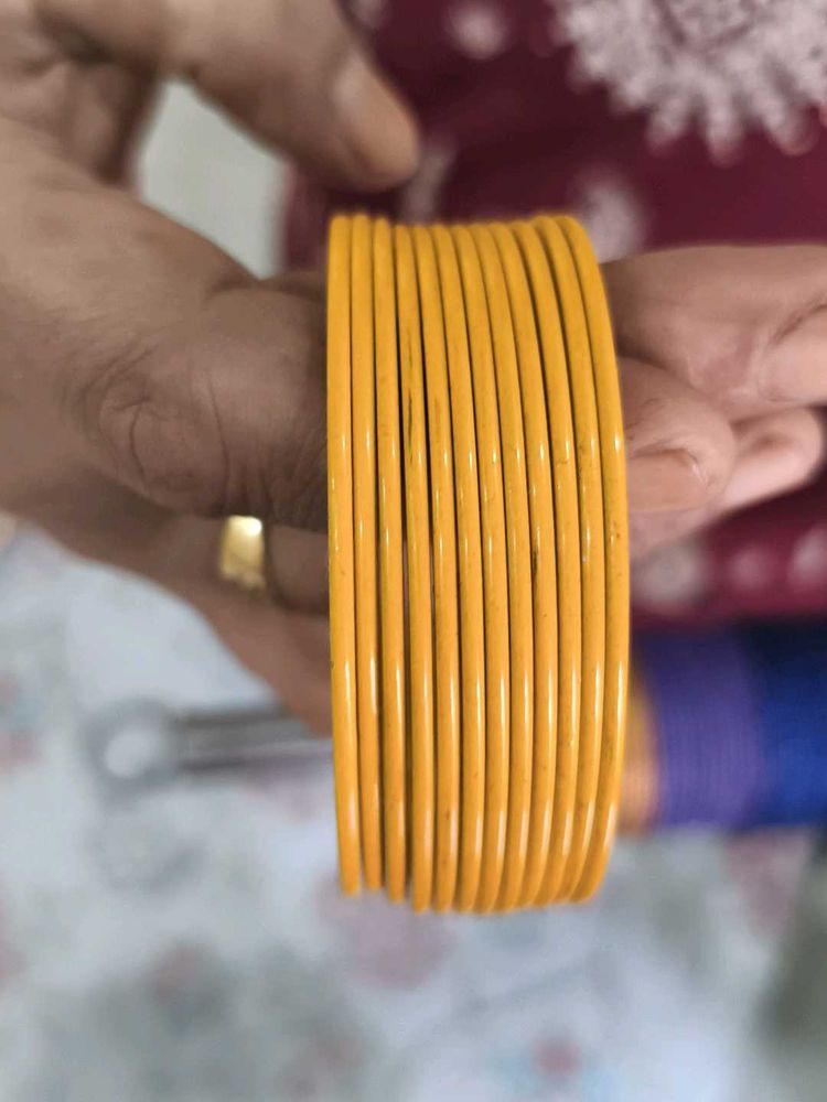 Set of Yellow Bangles(metal)