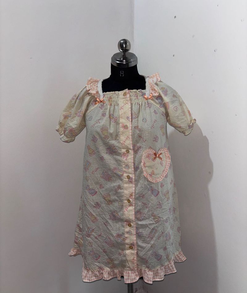 Cute Heart Print Sleep Shirt