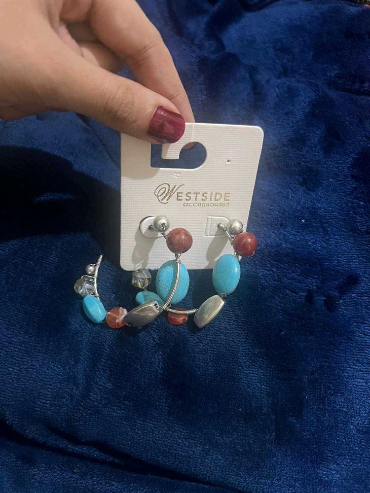 Boho Beaded Hoop Earrings