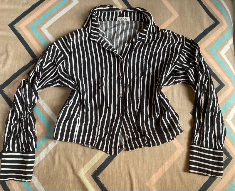 Striped Crop Shirt