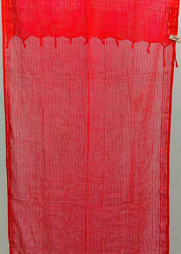 Red Dupatta with Golden Stripes.New