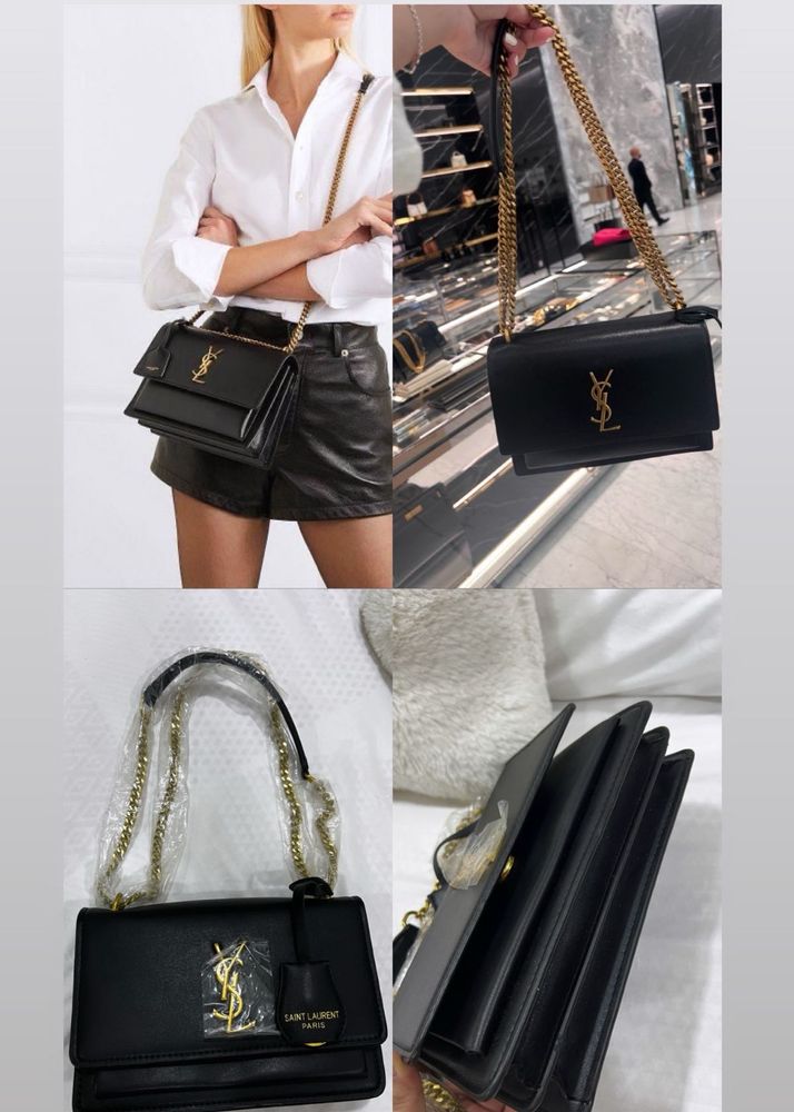 Ysl Black Leather Shoulder Bag
