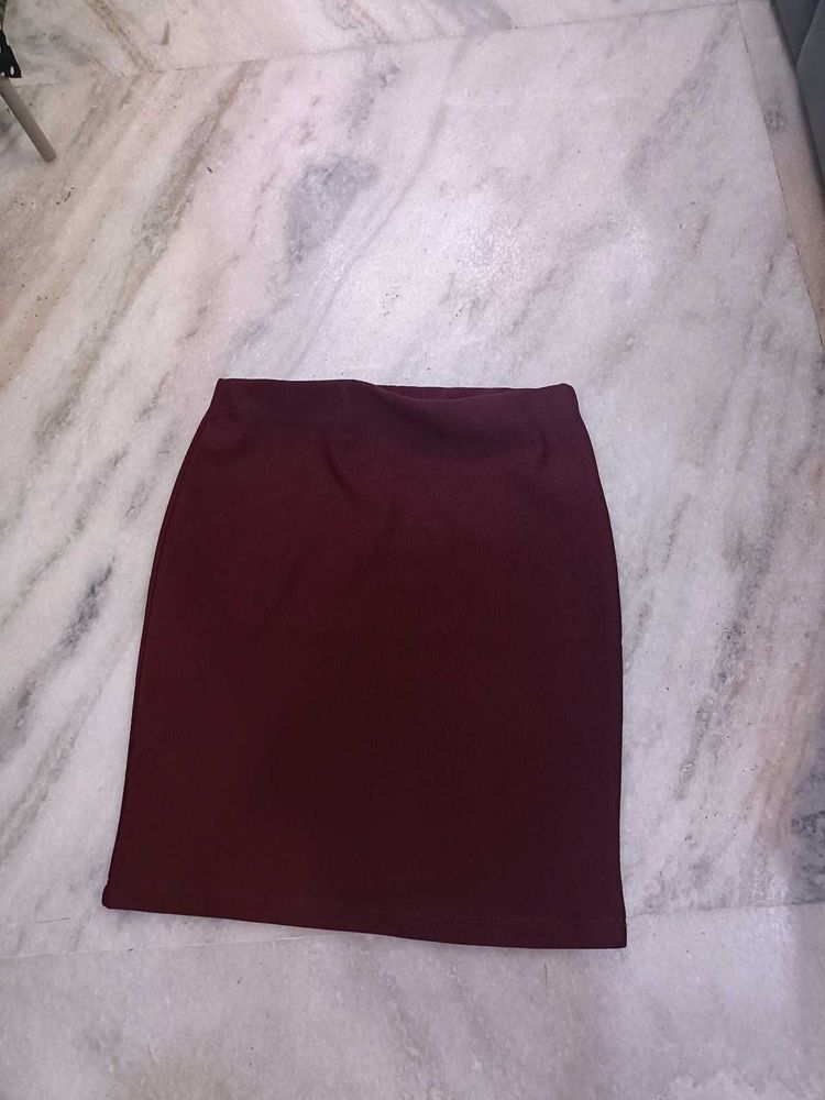 Burgundy Pencil Skirt