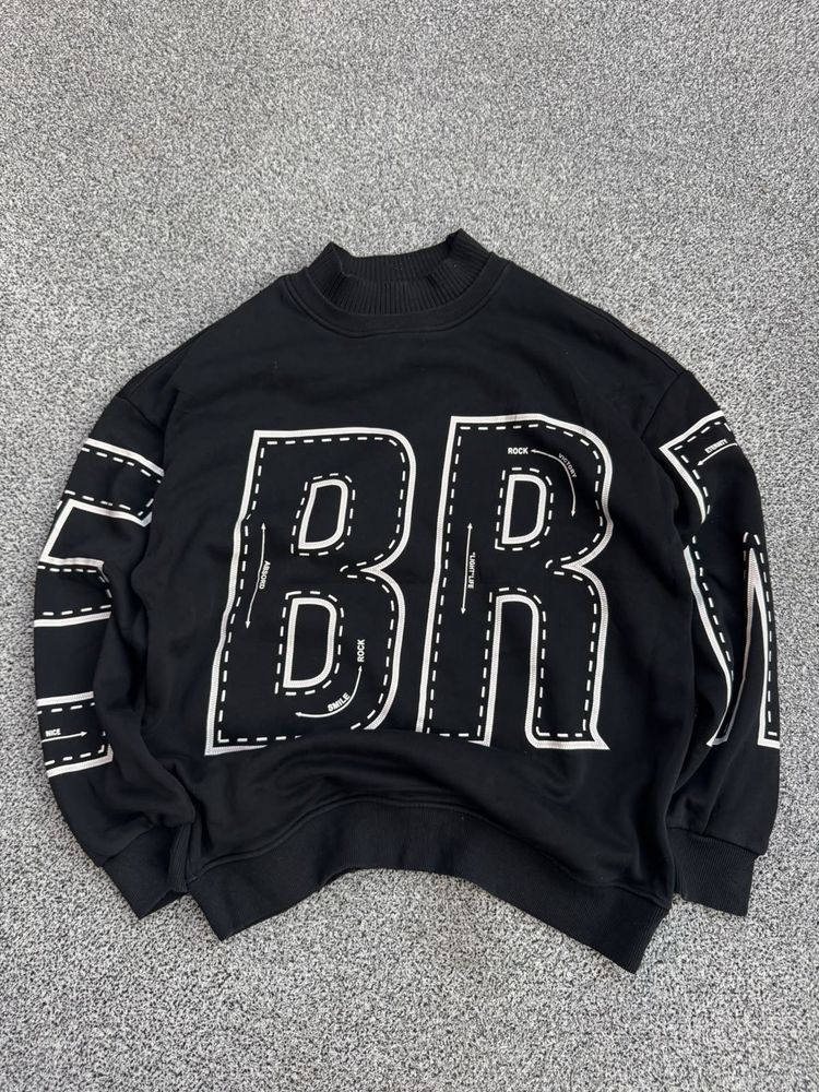 Black Graphic Print Sweatshirt