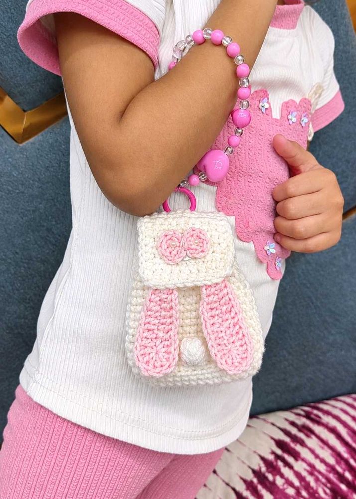Cute Crochet Bunny Bag Keychain