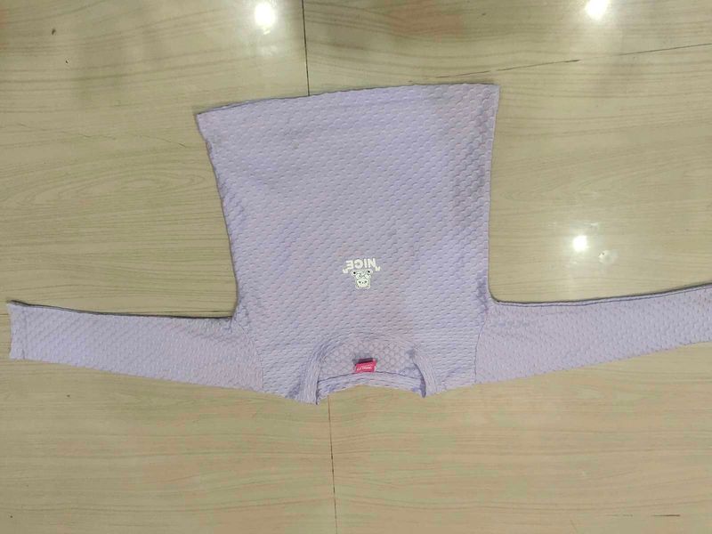 Cute Lavender Textured Long Sleeve Top