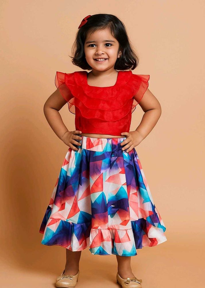 Frill Red Top &amp; Skirt Set