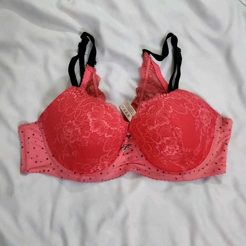 Pink Lace Padded Bra
