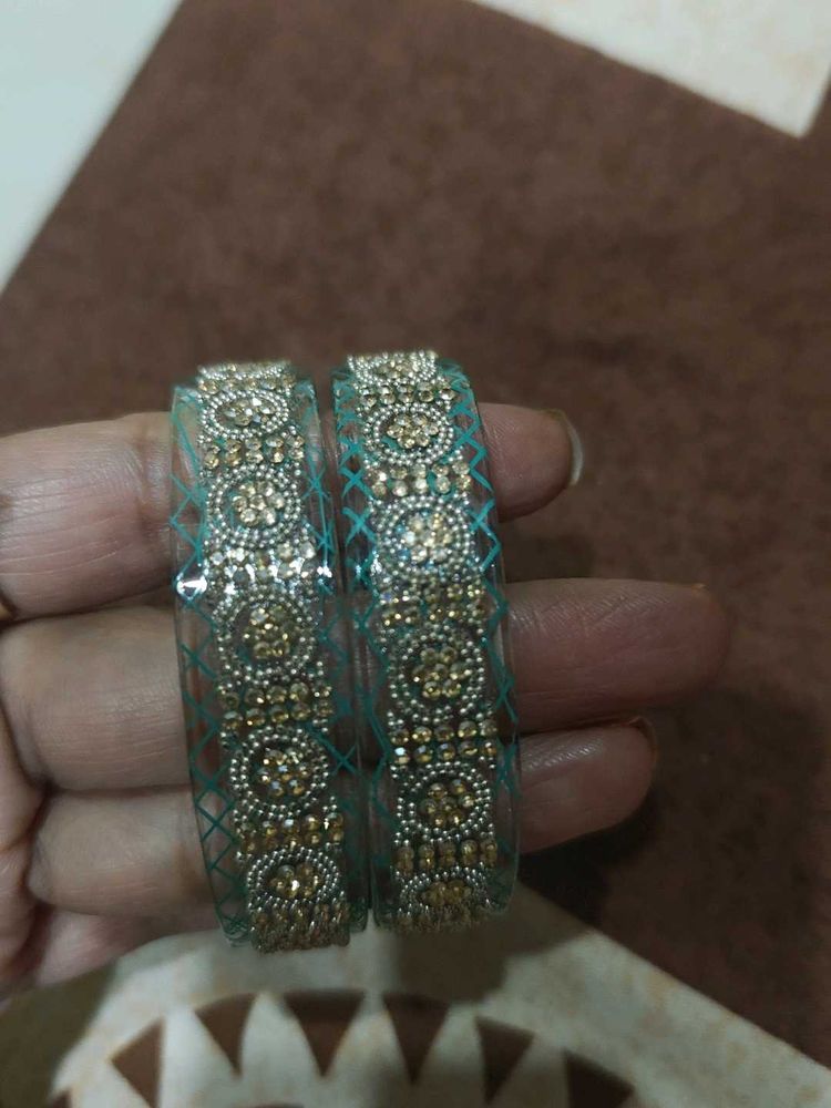 Elegant Beaded Bangles - Set of 2