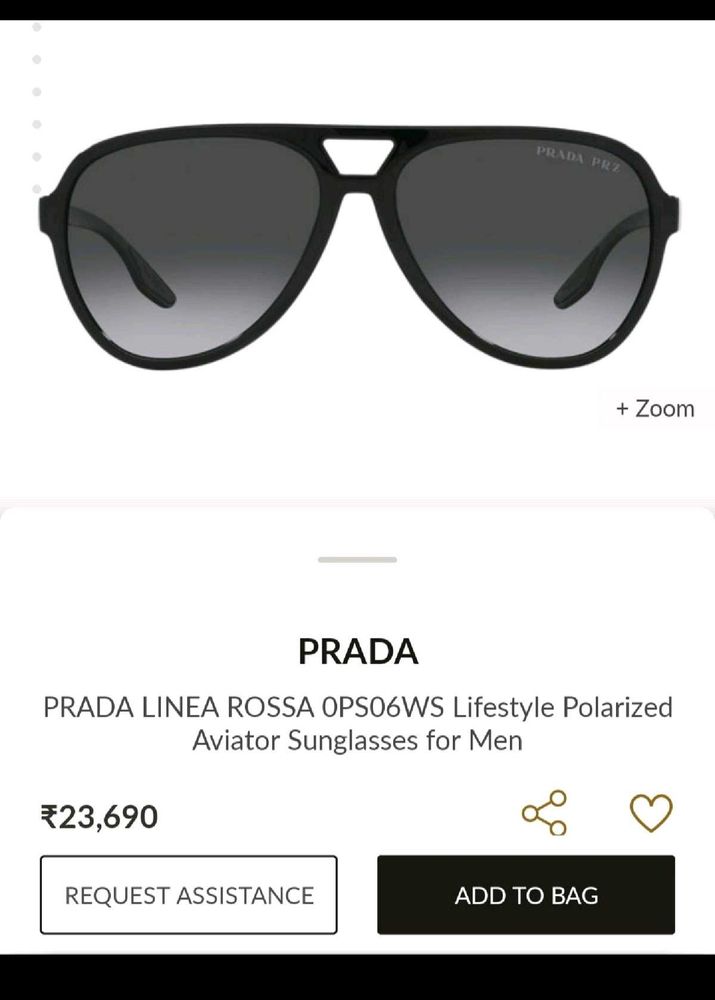 Prada Linea Rossa Polarized Avaiators Sunglasses