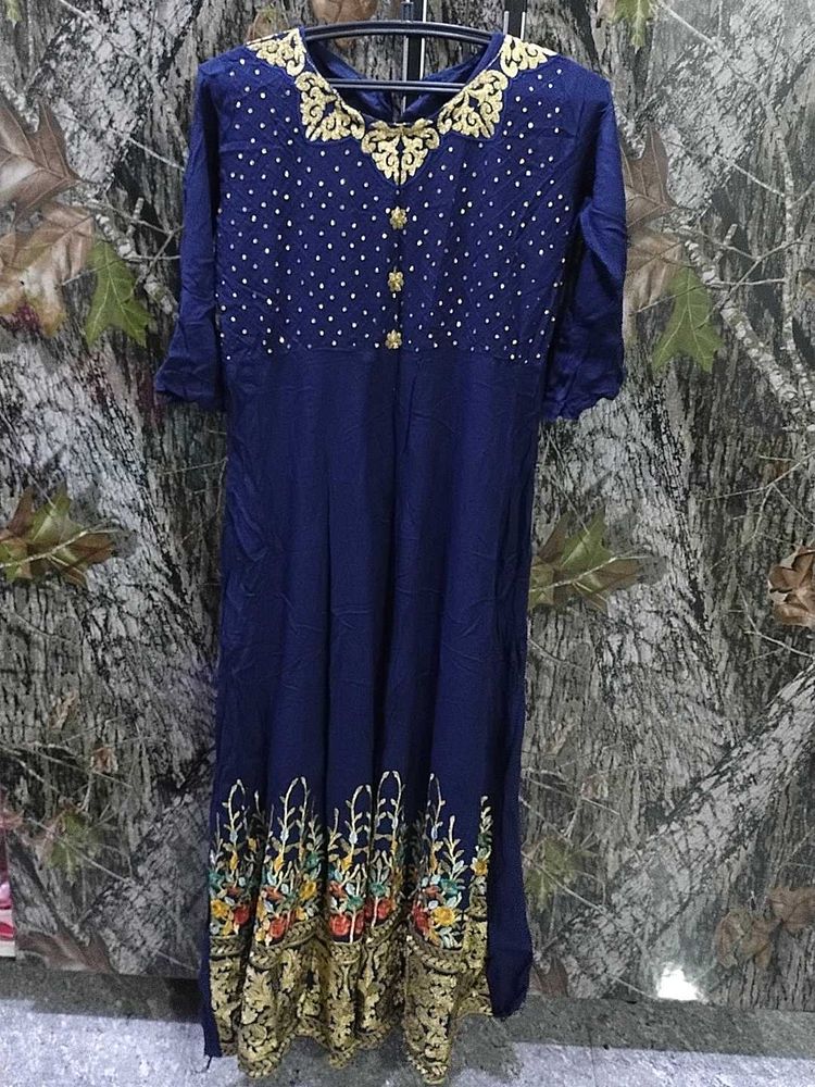 beautiful elegant Blue gown with duppata