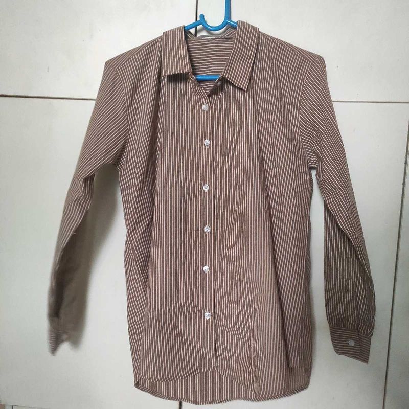 Striped Brown Shirt For Women