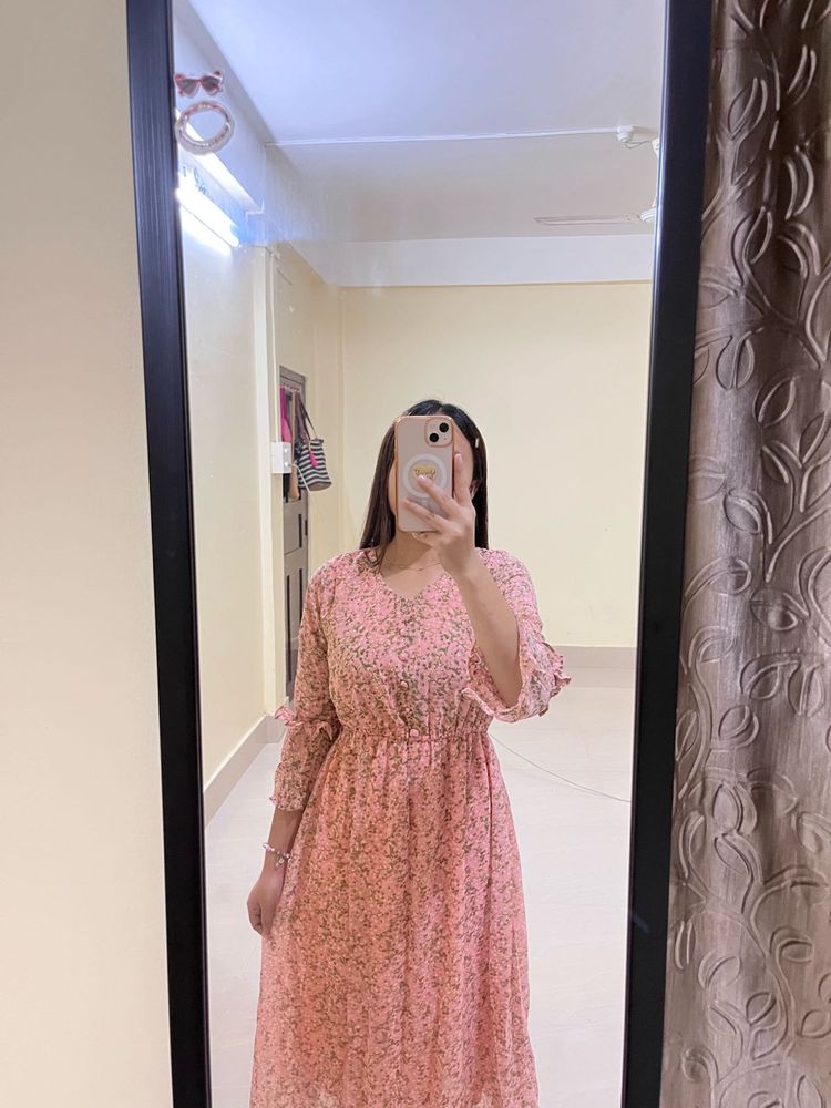 Chic Floral Print Midi Dress