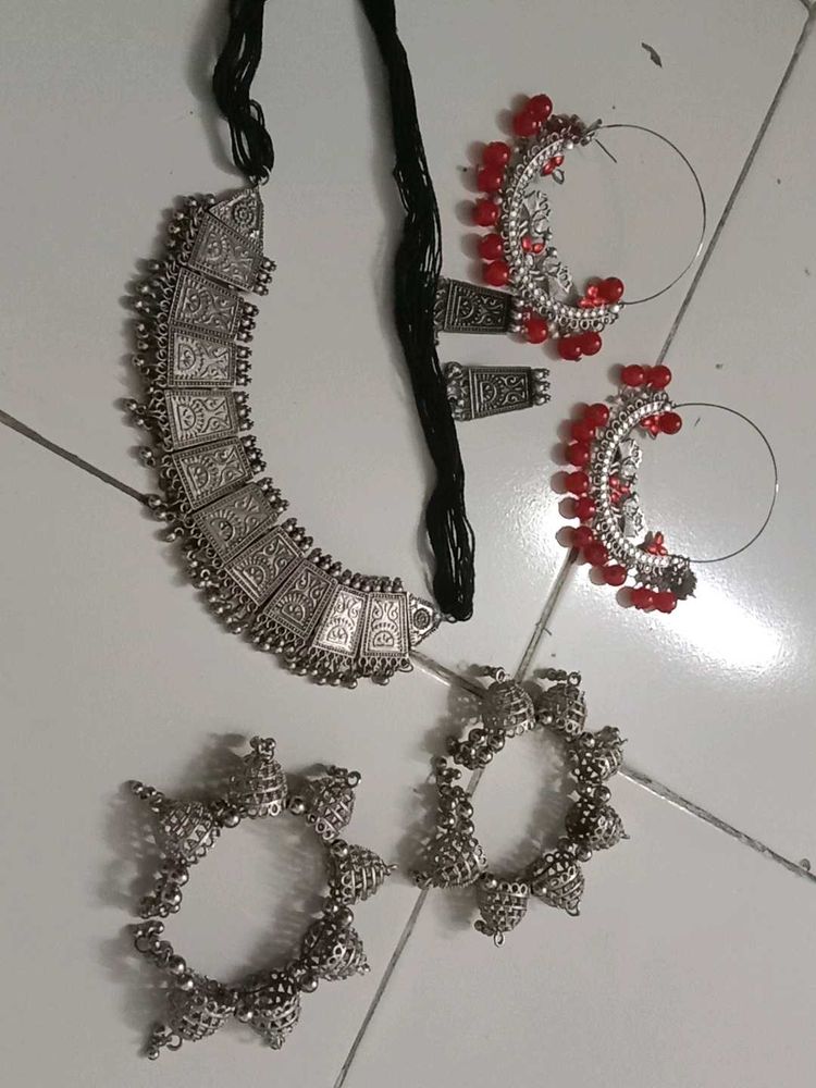 Oxidized Silver Jewelry Set
