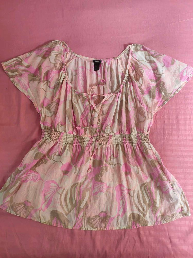 Chic Floral Print Boho Tunic Top