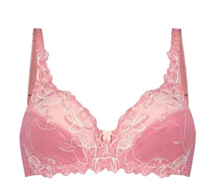 Pink Floral Lace Bra